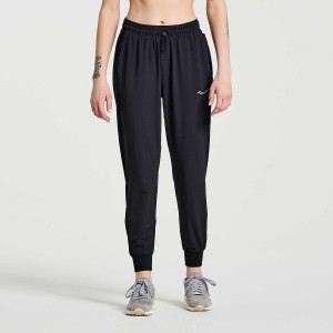 Women's Saucony Boston Woven Pants Black | Australia S51698-L95