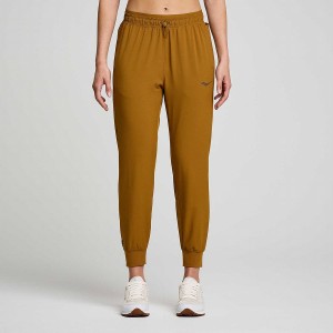 Women's Saucony Boston Woven Pants Brown | Australia S34805-K40