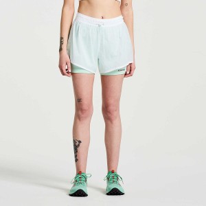 Women's Saucony Elevate 4" 2-in-1 Shorts White | Australia S21785-Y45