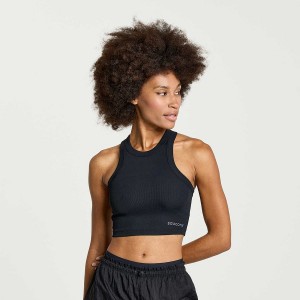 Women's Saucony Elevate Crop Tops Black | Australia S28715-S79