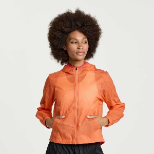 Women's Saucony Elevate Packaway Jackets Orange | Australia S58304-E02