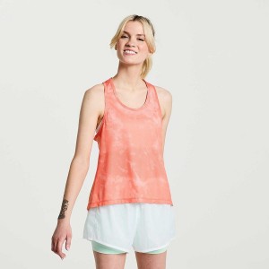 Women's Saucony Elevate Tank Top Orange | Australia S96318-G82