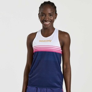 Women's Saucony Elite Singlet Tank Top Navy | Australia S09768-C49