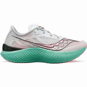 Women's Saucony Endorphin Pro 3 Running Shoes White / Pink | Australia S69385-Z90