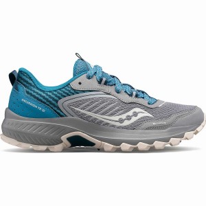 Women's Saucony Excursion TR15 Trail Running Shoes Grey / Blue | Australia S47283-G07