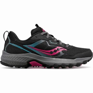 Women's Saucony Excursion TR16 Trail Running Shoes Black / Fuchsia | Australia S58376-A81