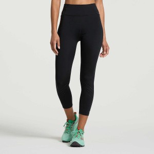 Women's Saucony Explorer Utility Crop Tight Black | Australia S26983-N20