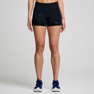 Women's Saucony Fortify 3" Hot Shorts Black | Australia S39601-T35