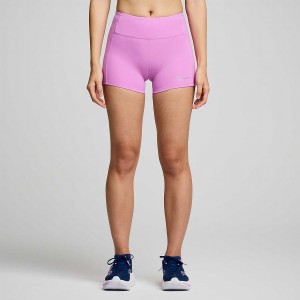 Women's Saucony Fortify 3" Hot Shorts Purple | Australia S05124-Y84