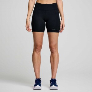 Women's Saucony Fortify 6" Shorts Black | Australia S13486-Z74