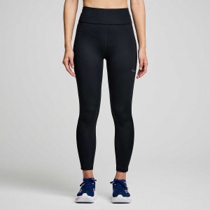 Women's Saucony Fortify Crop Tight Black | Australia S82356-P59