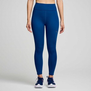 Women's Saucony Fortify Crop Tight Indigo | Australia S96170-U87