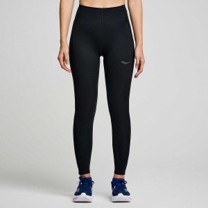 Women's Saucony Fortify Viz Tight Black | Australia S67039-L31