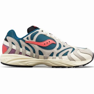 Women's Saucony Grid Azura 2000 Midnight Swimming Sneakers Beige / Green | Australia S73165-S06