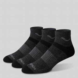 Women's Saucony Inferno Merino Wool Blend Quarter 3-Pack Socks Grey | Australia S93175-Z98