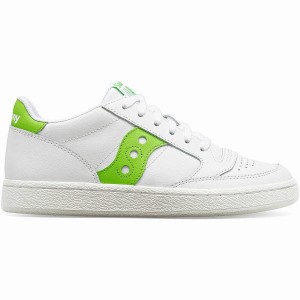 Women's Saucony Jazz Court PU Sneakers White / Green | Australia S80172-U69