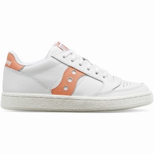 Women's Saucony Jazz Court PU Sneakers White / Pink | Australia S51074-P75