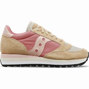 Women's Saucony Jazz Triple Sneakers Beige / Red | Australia S70931-C87