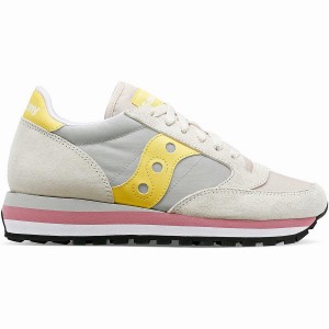 Women's Saucony Jazz Triple Sneakers Grey / Yellow | Australia S69308-Y64