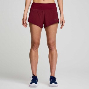 Women's Saucony Outpace 2.5" Split Shorts Red | Australia S65897-F09