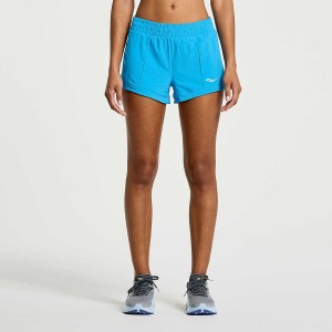 Women's Saucony Outpace 3" Shorts AZURE | Australia S72695-Y38