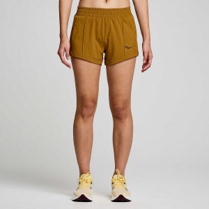 Women's Saucony Outpace 3" Shorts Brown | Australia S87514-P87