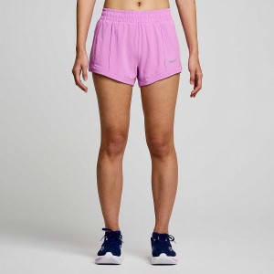 Women's Saucony Outpace 3" Shorts Purple | Australia S97184-X60