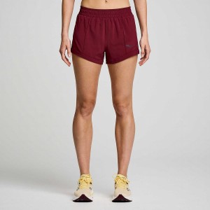 Women's Saucony Outpace 3" Shorts Red | Australia S78634-Z41