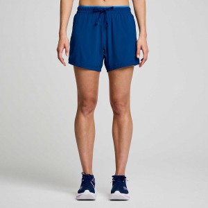 Women's Saucony Outpace 5" Shorts Indigo | Australia S18209-Q92