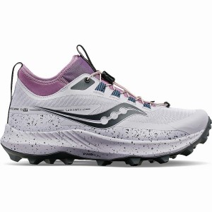 Women's Saucony Peregrine 13 ST Trail Running Shoes Purple / Grey | Australia S81307-H03