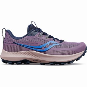 Women's Saucony Peregrine 13 Trail Running Shoes Purple / Navy | Australia S50192-J85