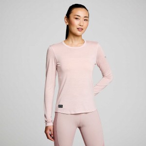 Women's Saucony Peregrine Merino Long Sleeve T Shirts Smoke Heather | Australia S32761-S07