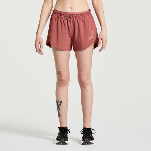 Women's Saucony Pinnacle 2.5" Shorts Apple Butter | Australia S02837-R67