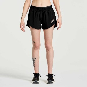 Women's Saucony Pinnacle 2.5" Shorts Black | Australia S16947-F62