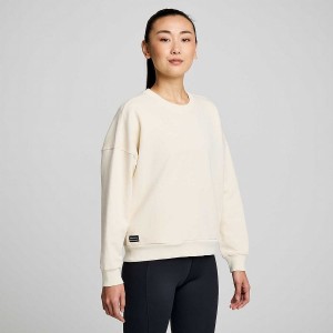 Women's Saucony Recovery Crew Sweatshirt Beige | Australia S80956-G15