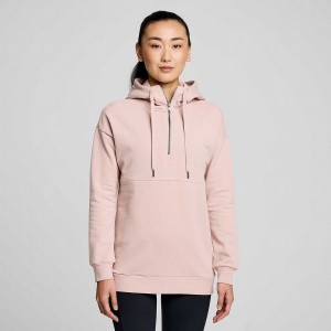 Women's Saucony Recovery Zip Tunic Hoodie Smoke Graphic | Australia S26750-C19