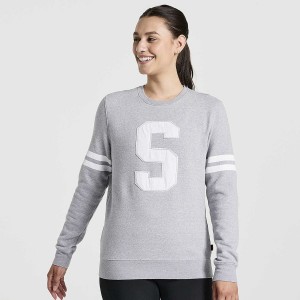 Women's Saucony Rested Crewneck Sweatshirt Light Grey | Australia S26015-L92