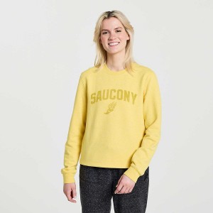 Women's Saucony Rested Crewneck Sweatshirt Yellow | Australia S32581-W26