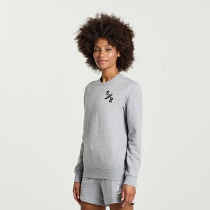 Women's Saucony Rested Crewneck Sweatshirt Light Grey | Australia S19627-E68