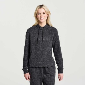 Women's Saucony Rested Hoodie Black | Australia S25643-P40