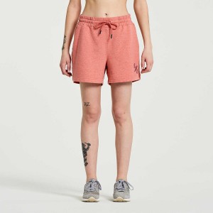 Women's Saucony Rested Sweat Shorts Soot Heather Graphic | Australia S85972-J03