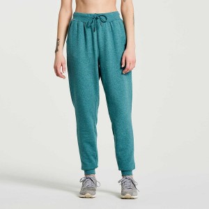 Women's Saucony Rested Sweatpants Turquoise | Australia S41589-R02