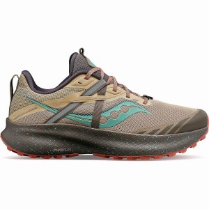 Women's Saucony Ride 15 TR Trail Running Shoes Brown / Turquoise | Australia S58347-D18