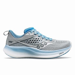 Women's Saucony Ride 17 Running Shoes Grey / Blue | Australia S40278-L07