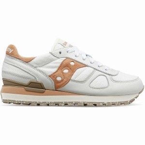 Women's Saucony Shadow Original Sneakers White / Brown | Australia S32986-J59