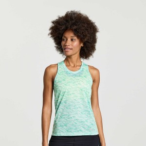 Women's Saucony Stopwatch Graphic Singlet Tank Top Turquoise | Australia S27961-X27