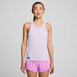 Women's Saucony Stopwatch Singlet Tank Top Purple | Australia S17930-R37