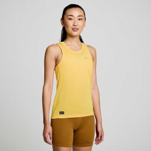 Women's Saucony Stopwatch Singlet Tank Top Gold | Australia S16259-T45