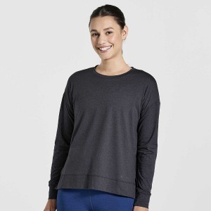 Women's Saucony Sunday Layer Tops Black | Australia S76594-J14