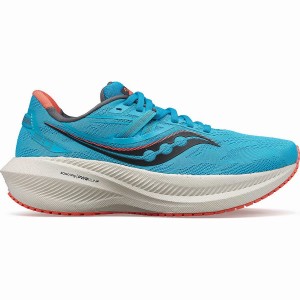 Women's Saucony Triumph 20 Running Shoes Blue / Coral | Australia S17362-C10